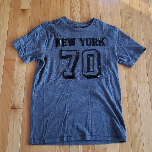 NEW YORK Ladies T-Shirt Grey with Black Lettering Size S/P By Brooklyn Calling - Picture 1 of 4